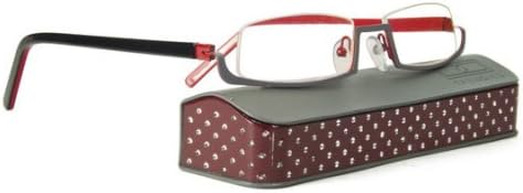 Cinzia Jelly Bean Reading Glasses - Designer Case Included, 2.75, Gray / Red