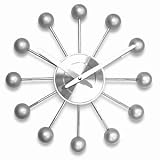 Infinity Instruments Small Orbit Wall Clock (Silver)