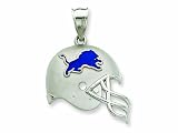 Sterling Silver Detroit Lions Enameled Helmet Charm LIFETIME WARRANTY