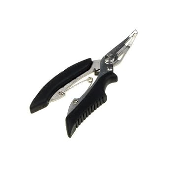 Black Angling Tackle Curved Stainless Plier Scissor for Braid Fishing Wire Line Lures