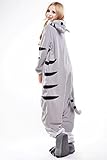Newcosplay Unisex-Adult Cheese Cat Onesie Pajamas Kigurumi Halloween Cosplay Costume Small Grey