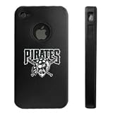Apple iPhone 4 4S 4G Black Aluminum & Silicone Case Pittsburgh Pirates