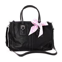 Authentic Coach Black Leather Hamilton Satchel Handbag 13811 Black