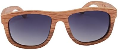 KangChen W3010 Bamboo Wood Sunglasses with Polarized Black Lenses