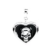 Heart with Skull Pendant - Pewter - 1.25'' Height Heart with Skull Pendant - Pewter - 1.25'' Height