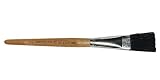 Charles Leonard Inc. Flat Easel Stubby Brushes, 0.75 Inch, Natural Handles and Black Bristles, 1 Dozen (73175)