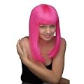 Shoulder Length Hot Pink Wig