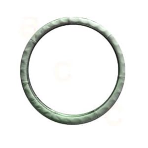 Grey Genuine Leather 100% Steering Wheel Cover