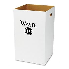 Corrugated Trash Receptacle, White, 12 Carton SAF9745 by Global Industrial