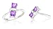 Princess Cut Amethyst Ring Sterling Silver