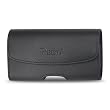 New Fashionable Leather Horizontal Pouch Protective Carrying Cell Phone Case with Belt Clip and Belt Loops Black