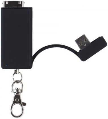 3 in 1 MFI certified Apple Authorized Portable Compact Rubber Painting Keychain Charger Power Bank Battery Pack 30 pin connector for iPhone 4 4S with 8GB Flash Memory 1000 mah Battery Capacity