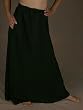 Rayon Skirt with Pockets, Full Length - Black