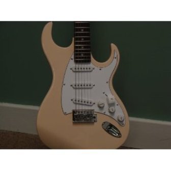 J. Reynolds JR6VW Double Cutaway Electric Guitar, Vintage White