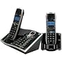 GE Dect 6.0 Digital Dual Keypad 2-Handset Black Cordless Phone with Goog-411 and Digital Answering System (28851FE2)