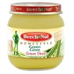 Beech Nut Home Style Green Gaint Stage 2 Sweet Peas 4 Oz 6 Packs