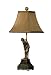25 Golfer Birdie Putt Table Lamp Featuring a Brown Silk Shade