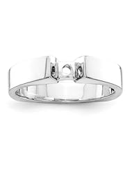 14k Semi-Mounting White Gold Peg Set Solitaire Ring, No Center Stone Included