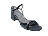 L'AUTRE CHOSE Fabric & Patent Sandals L8275 in Grey/black