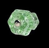 Cabinet Knobs Green Glass, Depression, 1 in. diameter