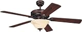 Westinghouse 7879900 Bethany One-Light 52-Inch Five-Blade Ceiling Fan, Rustic Bronze with Crème Agate Globe