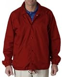 High Quality Adult Nylon Coaches Jacket - Red