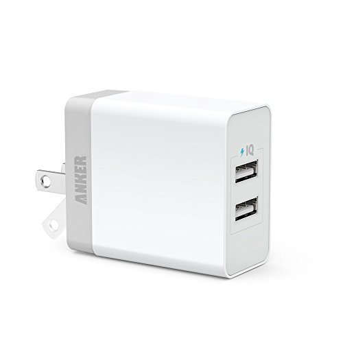 Anker 20W 2-Port USB Wall Charger with Foldable Plug and PowerIQ Technology for Apple iPhone 6 / 6 Plus, iPad Air 2 / mini 3, Samsung Galaxy S6 / S6 Edge, Nexus, HTC M9, Motorola, LG and More (White)
