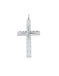 Etched Cross Pendant in Sterling Silver