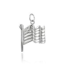 Silver American Flag * CHARM for bracelet