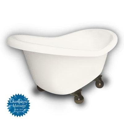 American Bath Factory B1-1600-BB-NH-M2-35-OB-C1-RH Princess Slipper Clawfoot Bathtub in Bisque, Cann