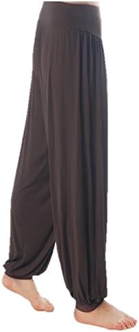 Abundant Life Super Comfortable Loose Fit Modal Cotton Harem Yoga Pants for Women (Small, Brown)