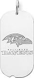 Sterling Silver NFL Baltimore Ravens Logo Dog Tag Charm