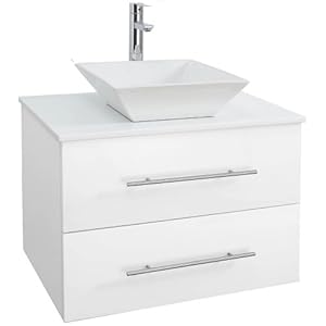 Bathroom Vanities on Bianca 30 Inch Wall Mounted Modern Bathroom Vanity White Amazon