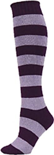 QT Feet Women's Recycled Rugby Stripe Knee Socks