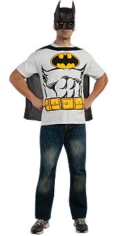  Batman DC Comics Uniform With Mask and Removable Cape Costume Men's T-Shirt