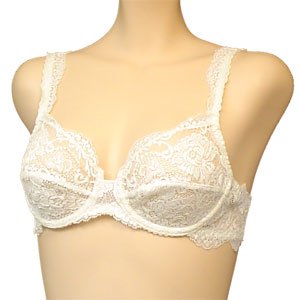 Orlfa $69 White Lace Mesh Demi Bra #0303 sz 34B 34C 36C
