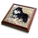 Black and Tan Pomeranian - 8x8 Trivet With 6x6 Ceramic Tile