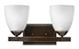 Hinkley Lighting 5252OB Pinnacle 2 Light Bath Vanity Light in Olde Bronze Finish with Opal Etched glass
