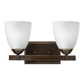 Hinkley Lighting 5252OB Pinnacle 2 Light Bath Vanity Light in Olde Bronze Finish with Opal Etched glass