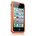 Bumper Case for Apple iPhone4 - Bumper with chrome buttons for volume and power - Orange