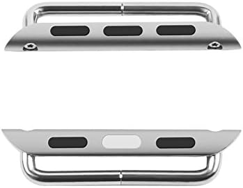 38mm Watch Band Connector Tuohai Clasp Strap Adapter with Screwdriver Stainless Steel Ironware for Apple Watch (38mm Sliver)