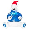 4 Ft. - Gemmy Christmas Airblown Inflatable - Polar Bear Wearing Blue Sweater