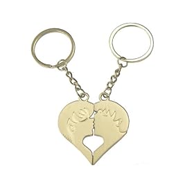 Pair of Love Magnetic Keyrings - Couple in Heart Shape