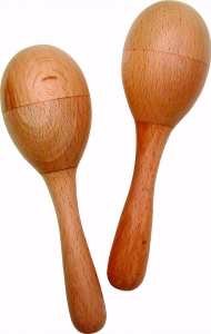 Childrens Toyshop  Musical Instruments : Basic Beat Pair of Natural Wood Maracas (with 2" Head)