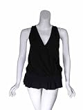 ZOOEY V-Neck Wrap Racerback Tank Top in Black