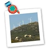 France, Corsica, Maccinagio, Energy, Wind turbines - EU09 TDR0031 - Trish Drury - 22x22 Inch Quilt Square