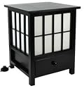 Eclectic Unusual Simple - 19" Hokkaido End Table Nightstand Japanese Lantern Floor Lamp - BLACK