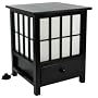 Eclectic Unusual Simple - 19" Hokkaido End Table Nightstand Japanese Lantern Floor Lamp - BLACK