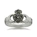 Sterling Silver Celtic Claddagh Ring w Marcasite