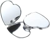Personalised Silver Plated Heart Shaped Handbag Compact Mirror Engraved